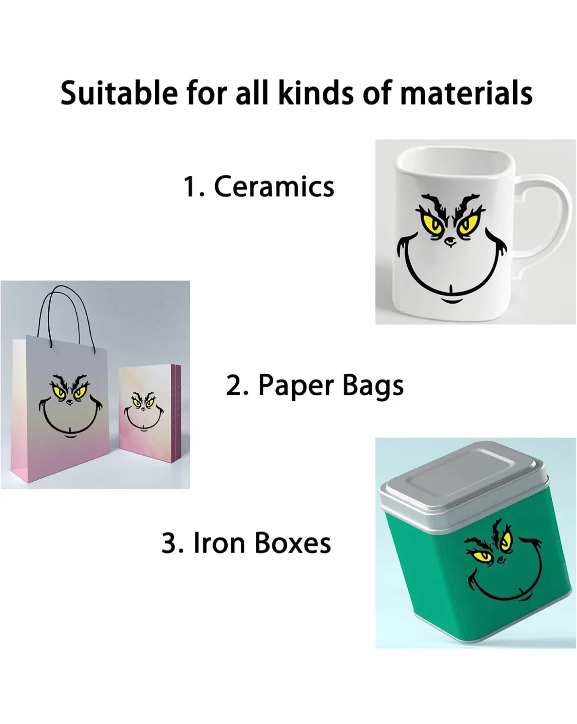 Grinch Face Decal - 3 inch image indicator(6)