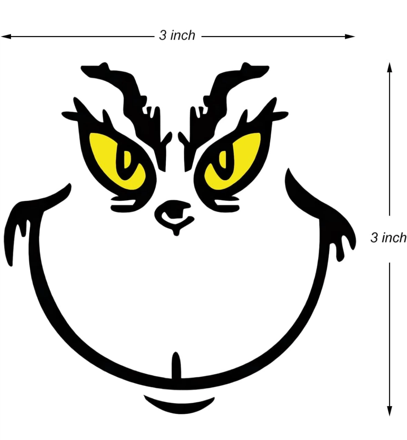 Grinch Face Decal - 3 inch - photo 3