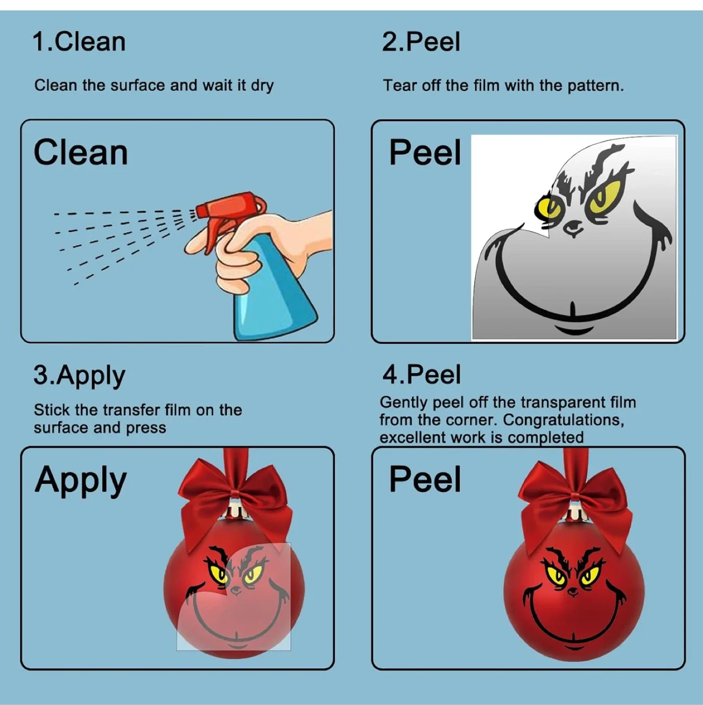 Grinch Face Decal - 3 inch image indicator(2)