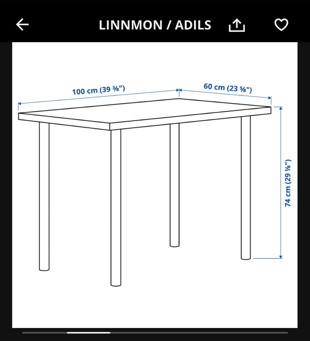 IKEA LINNMON / ADILS White Table - photo 2