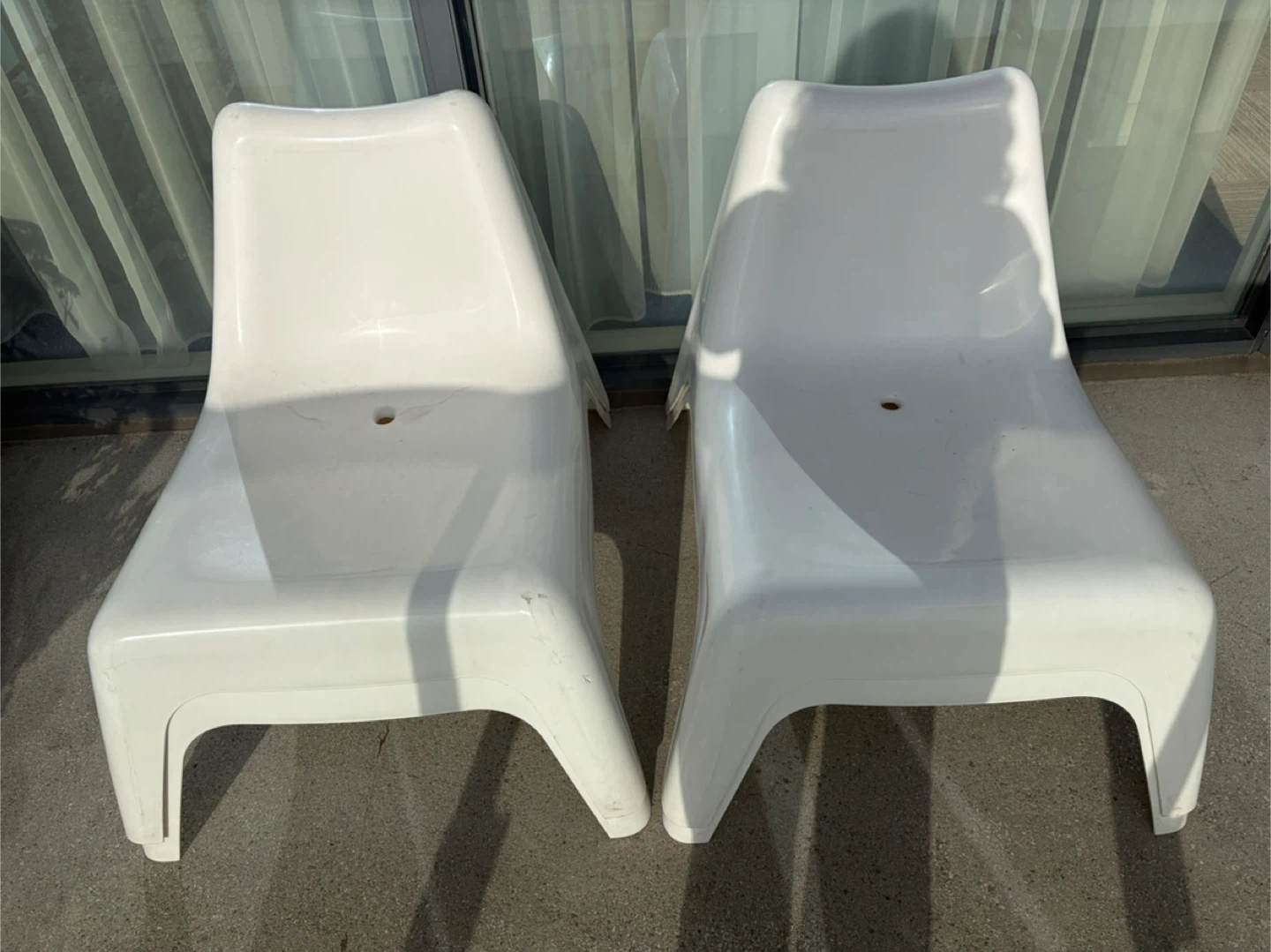 Ikea Vago White Plastic outdoor Chairs - Set of 4