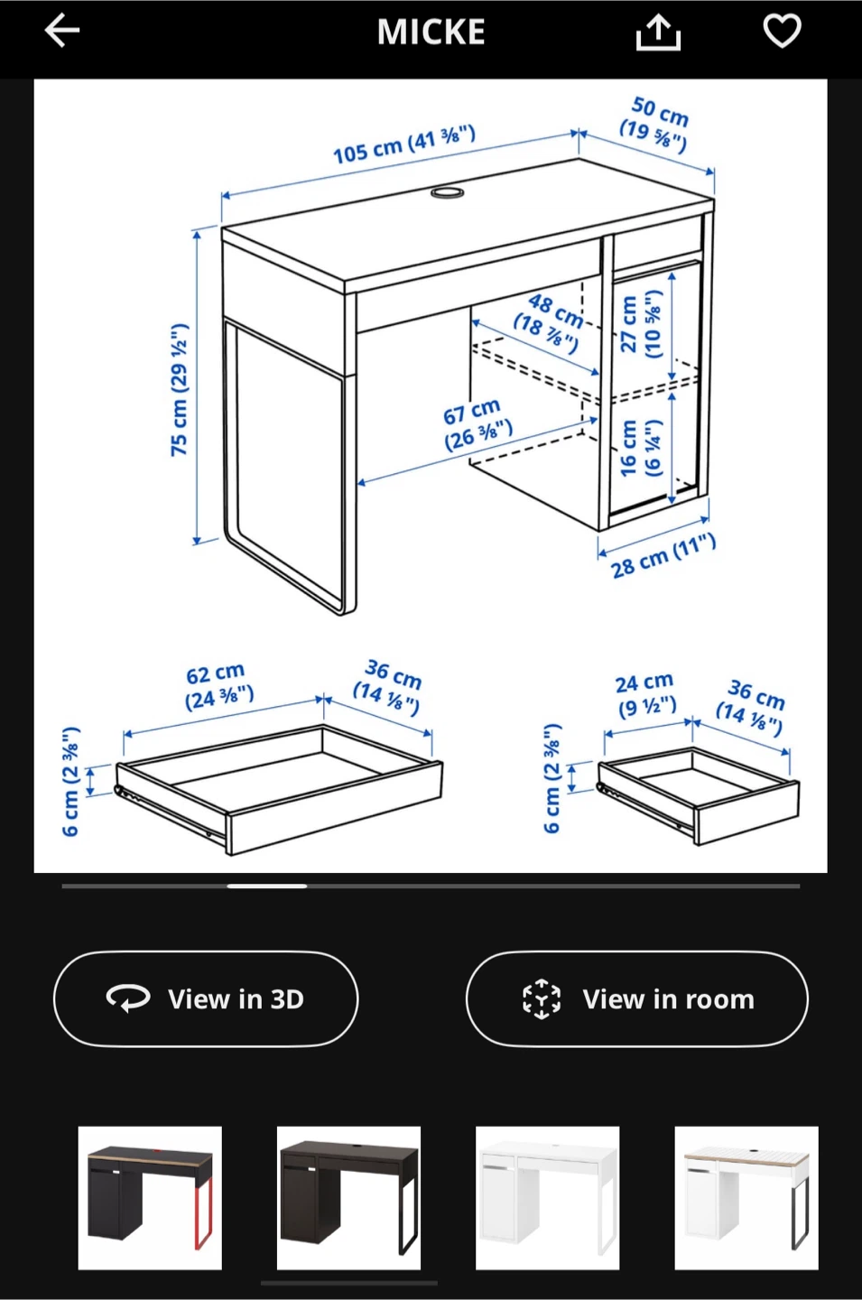 IKEA Micke Desk - Black - photo 2