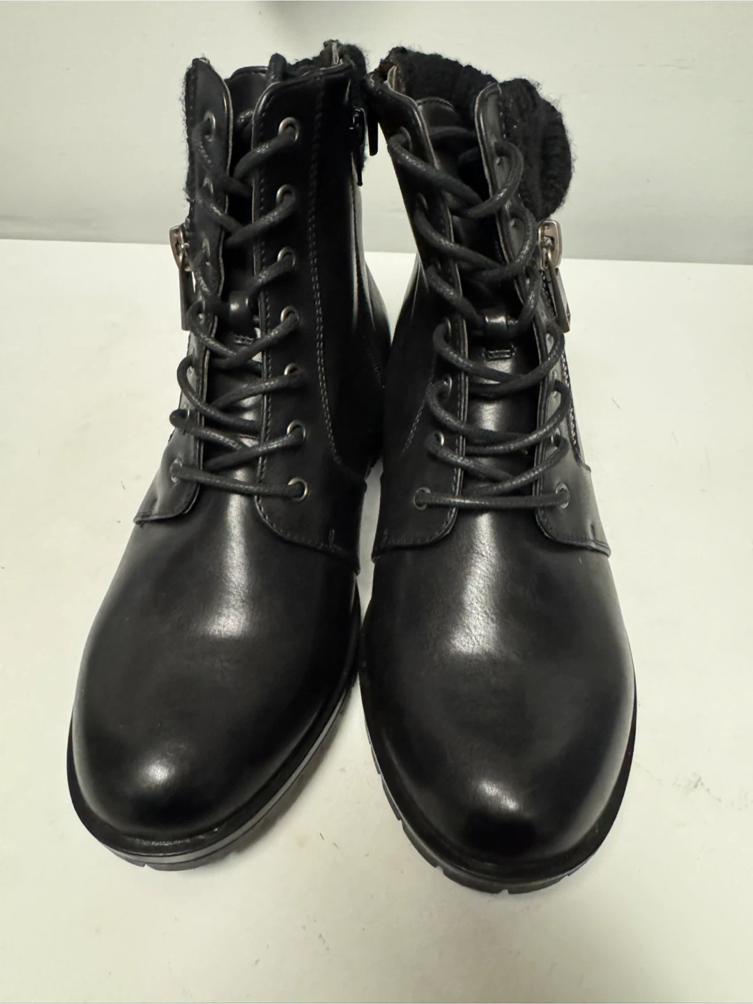 Addition Elle Black Ankle Boots with Knit Cuff Size 8W New! - photo 2
