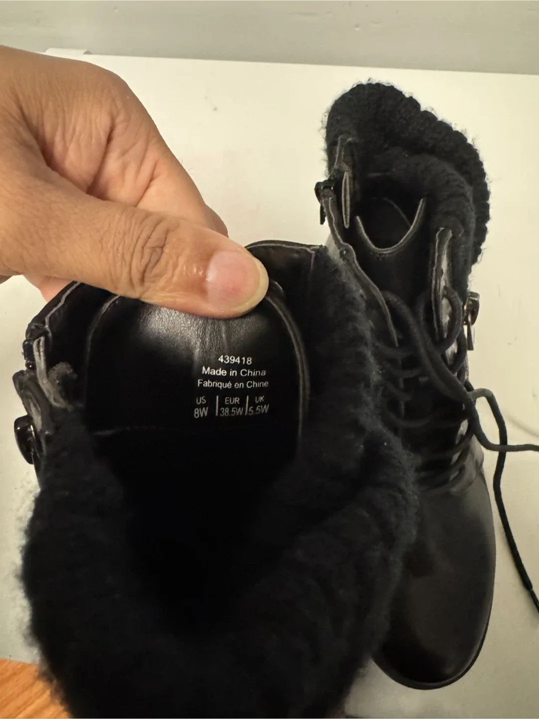 Addition Elle Black Ankle Boots with Knit Cuff Size 8W New! image indicator(6)