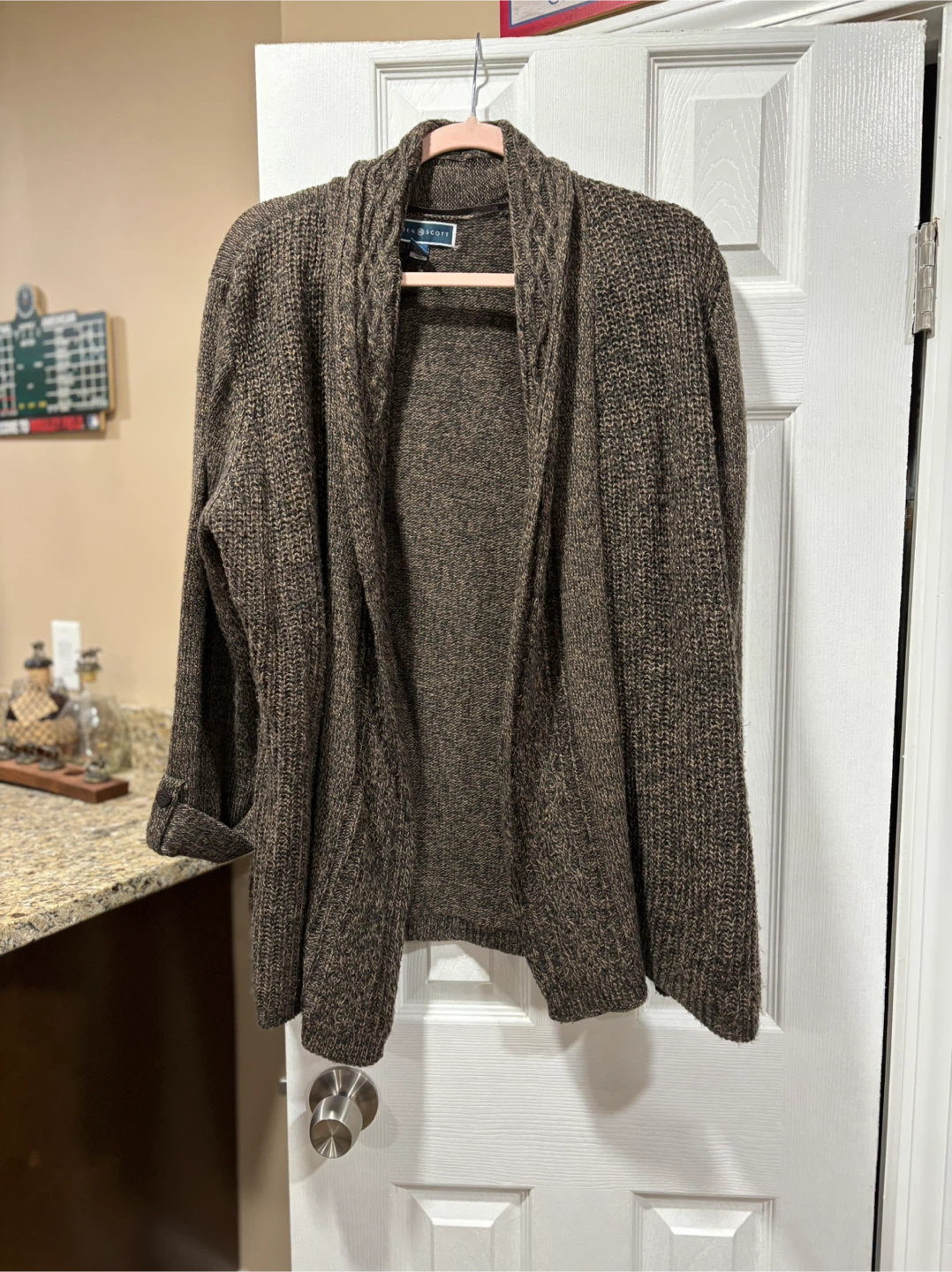 Karen Scott Brown Knit Cardigan - XL