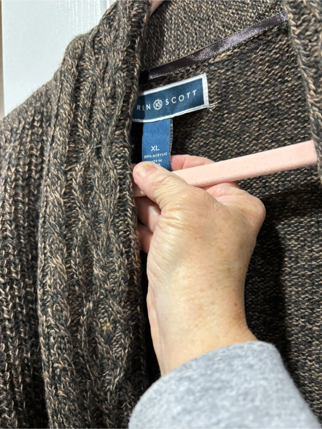 Karen Scott Brown Knit Cardigan - XL - photo 2
