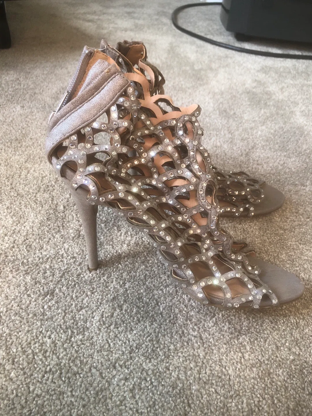 Rhinestone Cage Heels