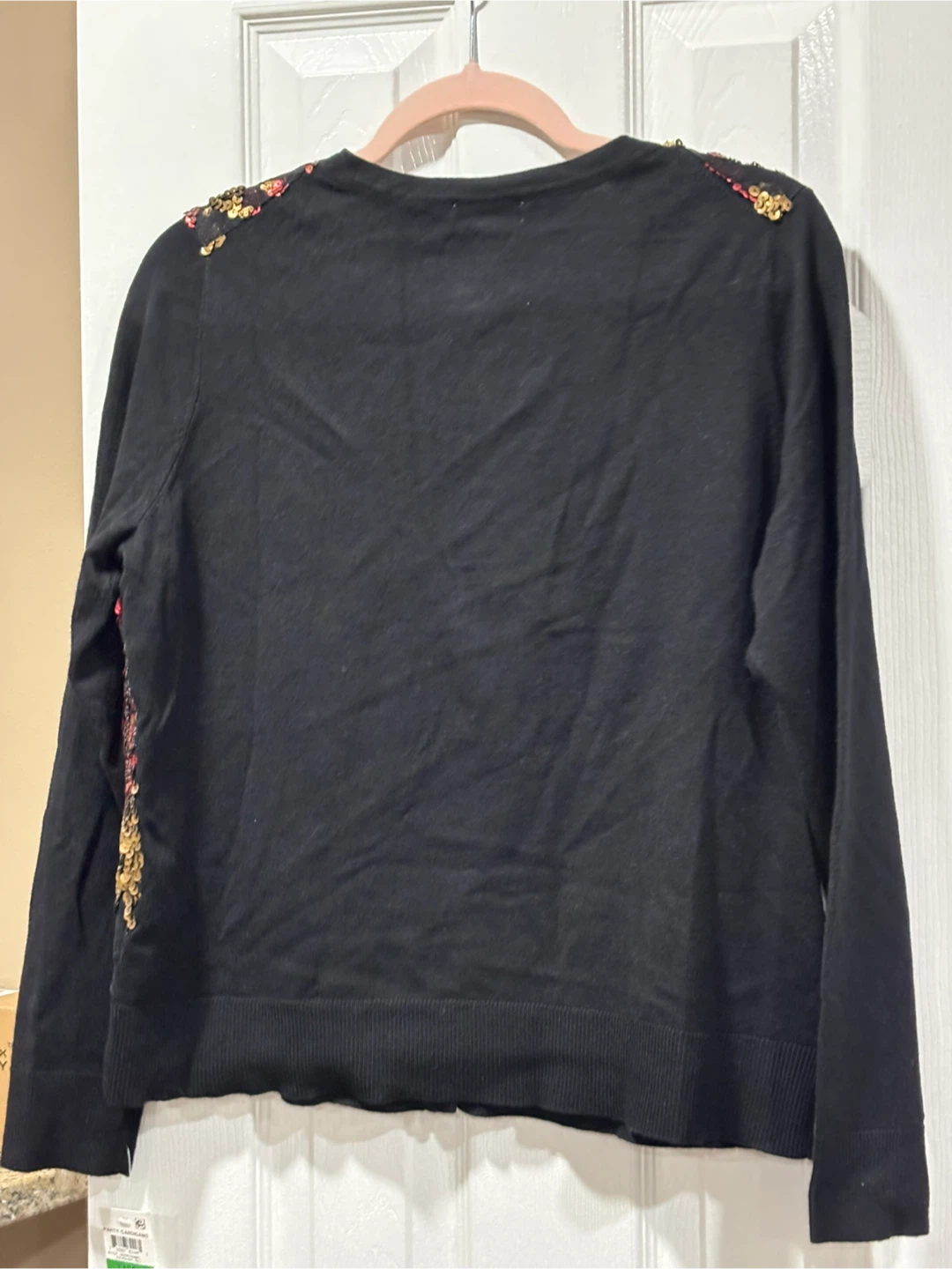 Charter Club Black Sequined Cardigan Size L - photo 5