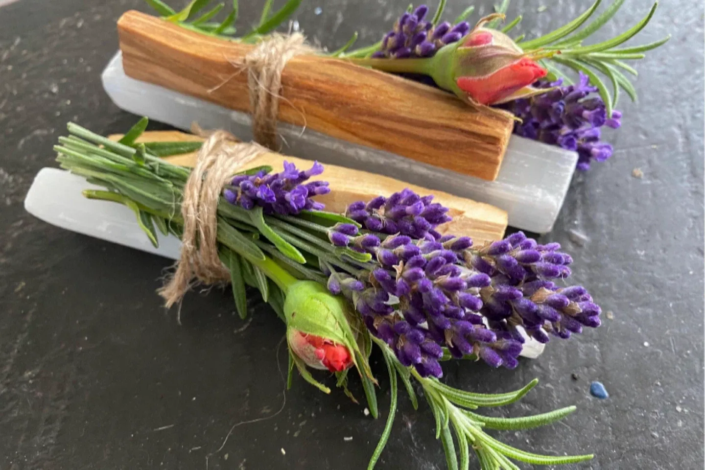 Smudge Sticks with Selenite and Flowers