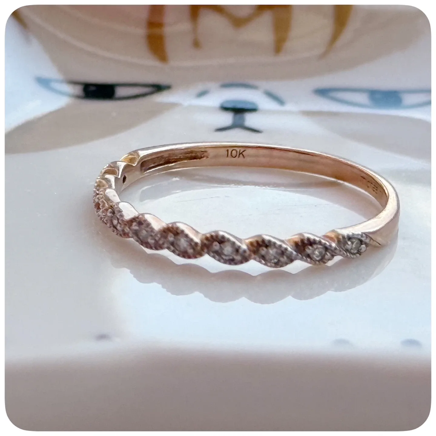 MICHAEL HILL 10K ROSE GOLD DIAMOND BAND RING - BRAND NEW, NO BOX image indicator(5)