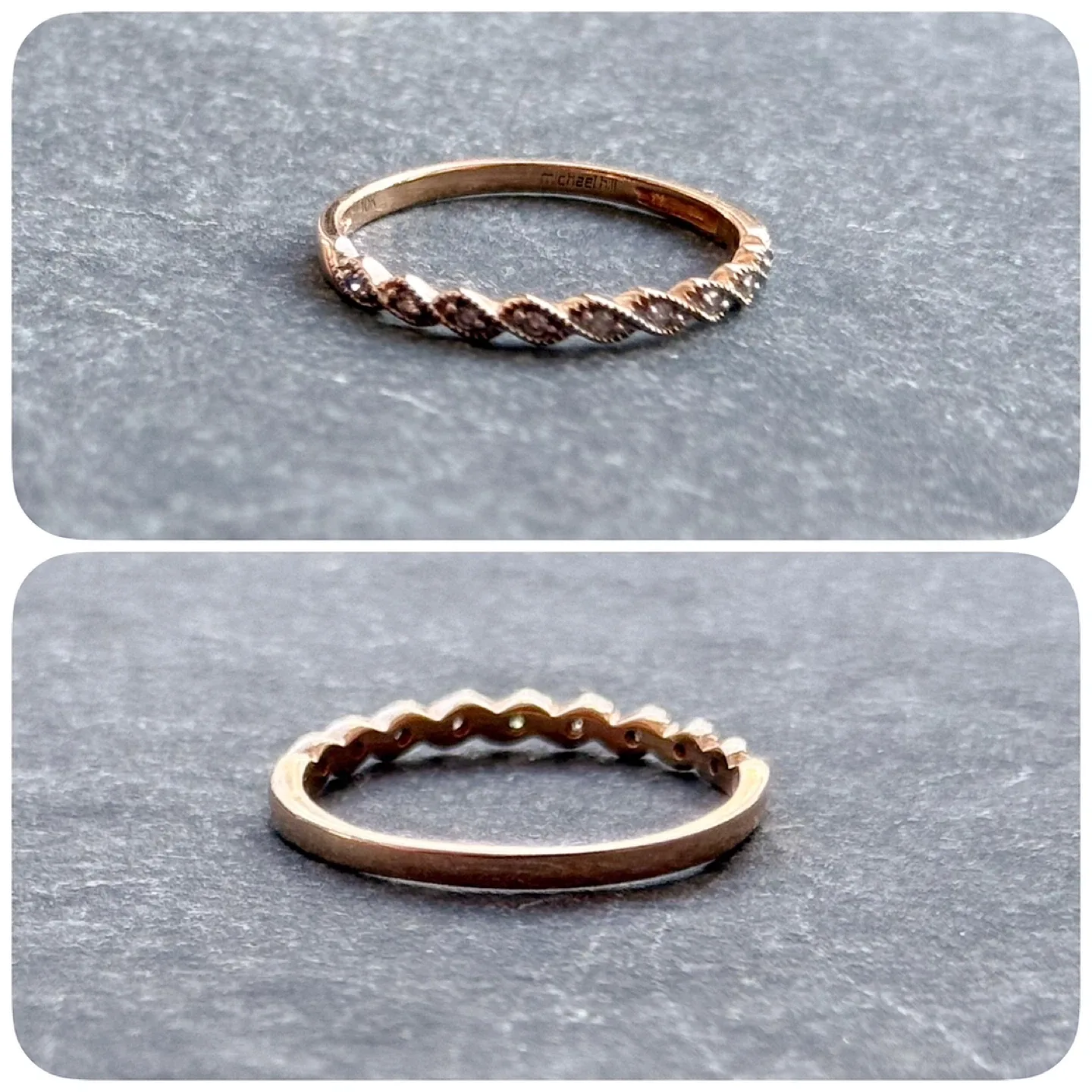 MICHAEL HILL 10K ROSE GOLD DIAMOND BAND RING - BRAND NEW, NO BOX image indicator(4)