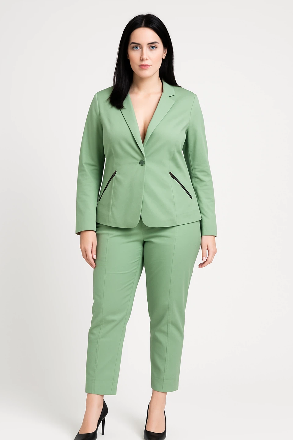 Addition Elle Sage Green Blazer & Pants Set Size 14 - Used