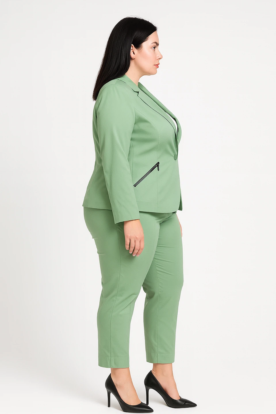 Addition Elle Sage Green Blazer & Pants Set Size 14 - Used - photo 2