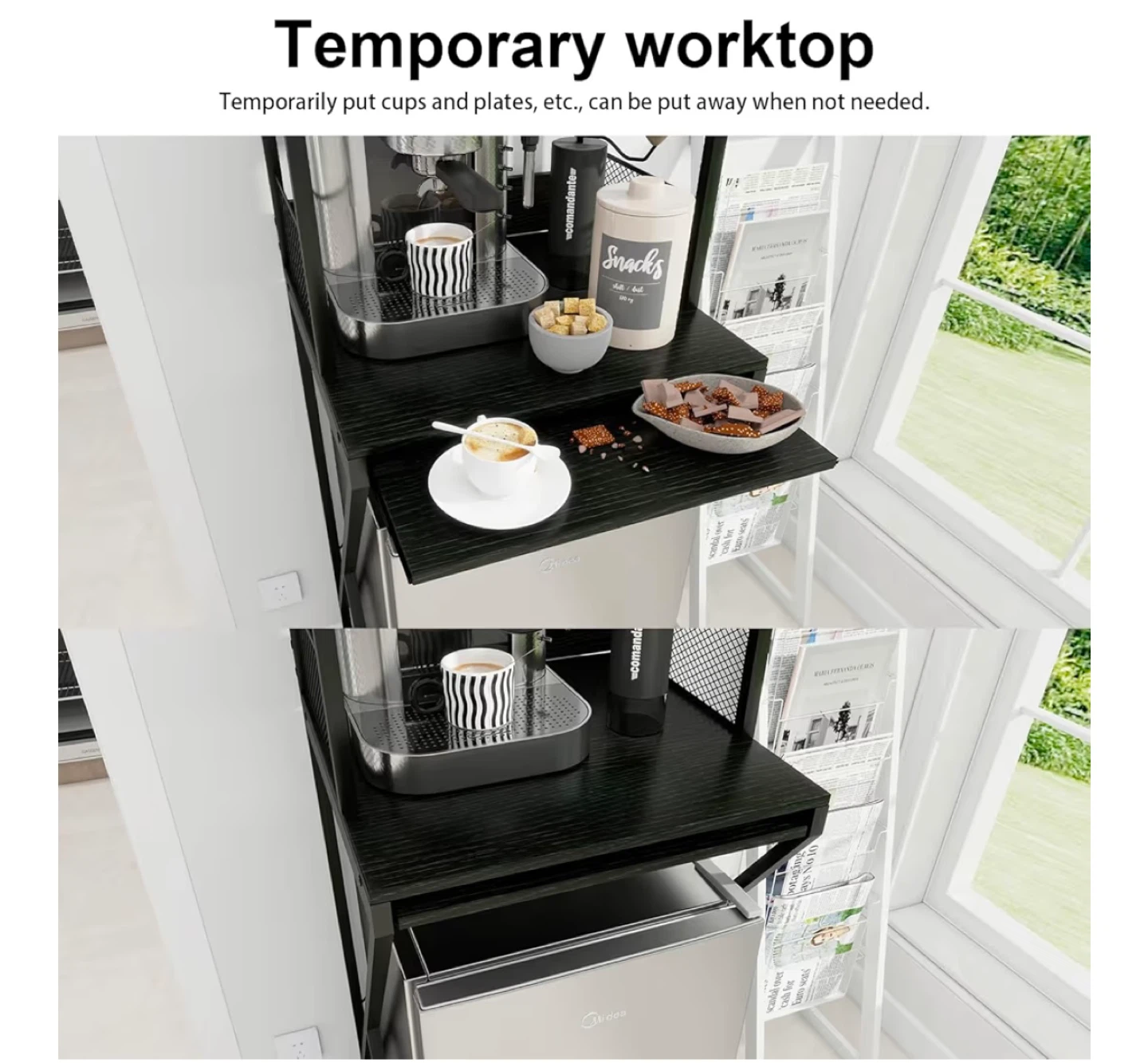 Black Kitchen Baker's Rack with Power Outlet - photo 5