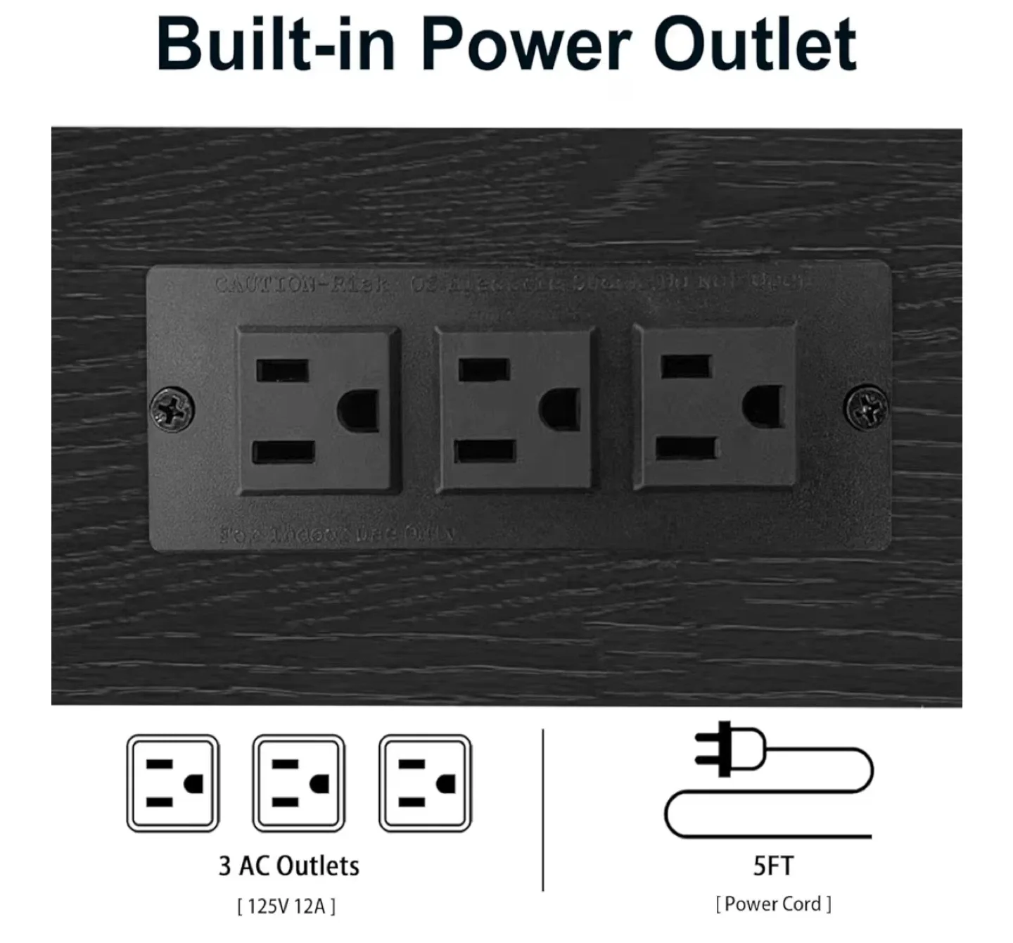 Black Kitchen Baker's Rack with Power Outlet image indicator(7)