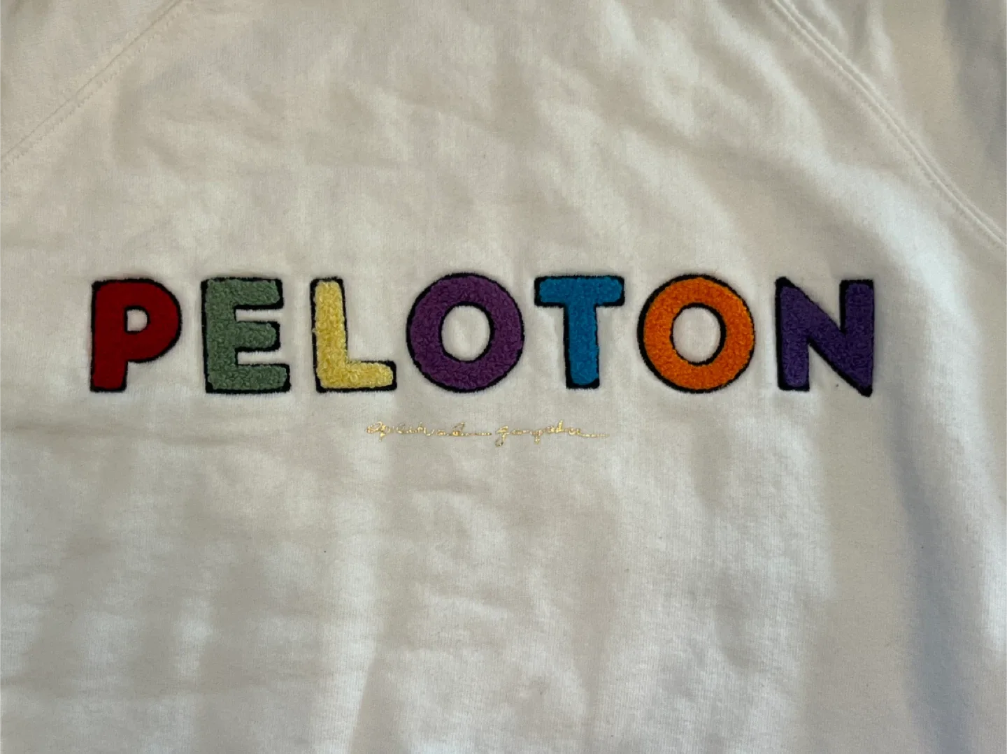 Peloton x Spiritual Gangster Rainbow White Sweatshirt Size XS image indicator(2)
