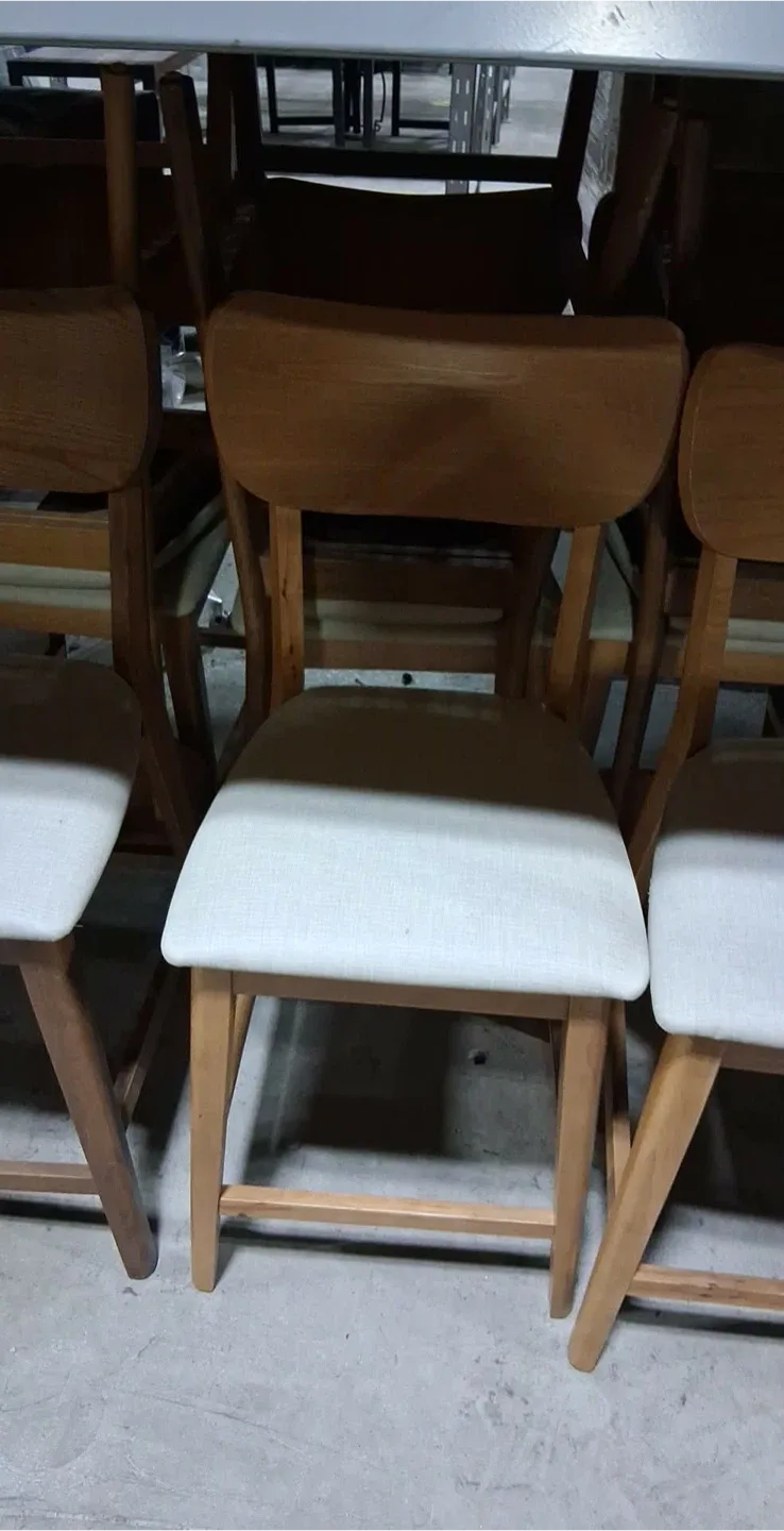 Wooden Dining Chair with Cream Seat