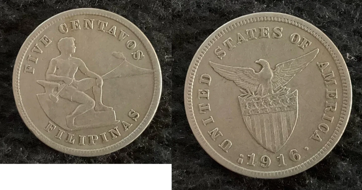 1916 Philippines 5 Centavos - RARE