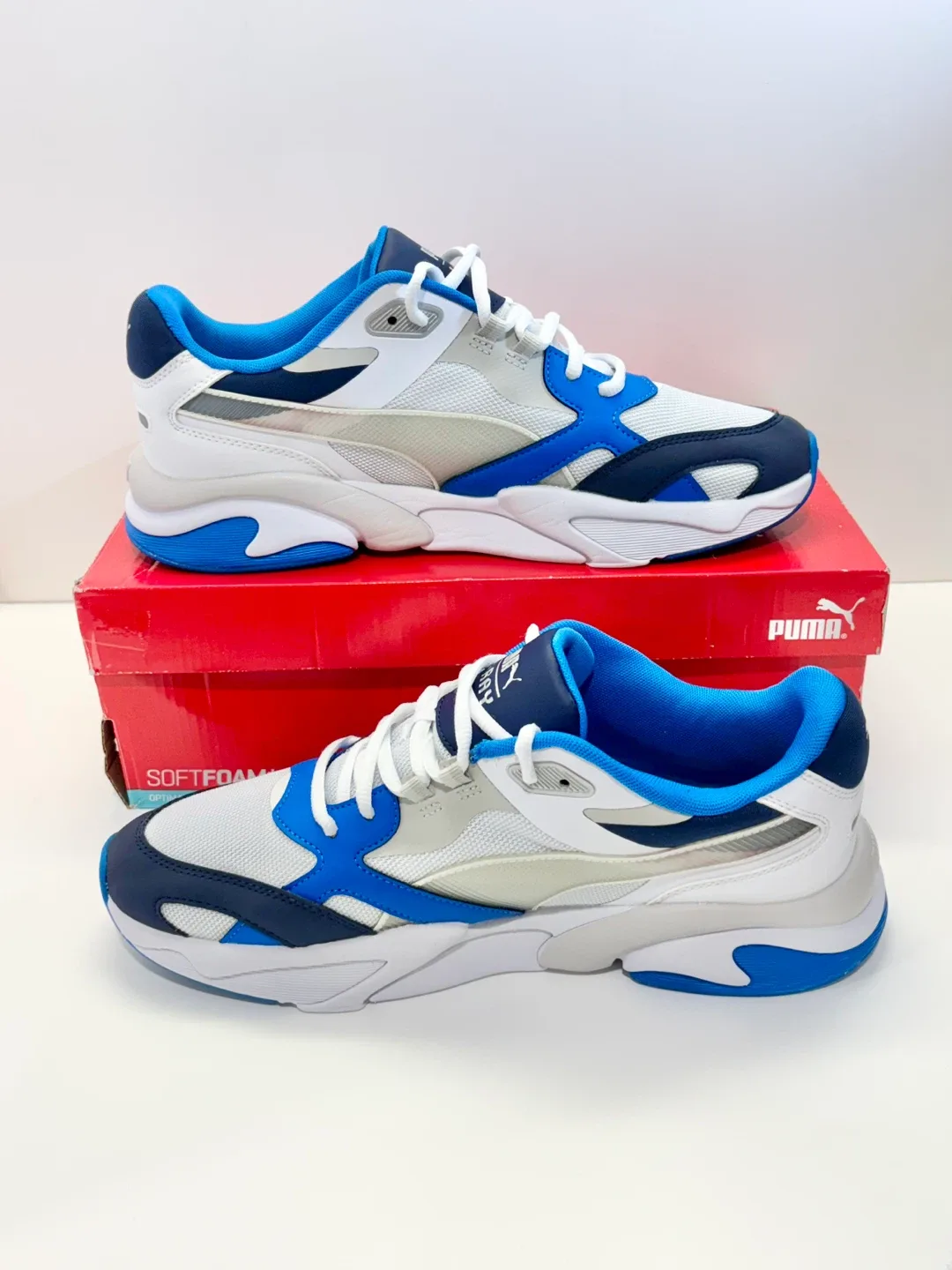Mens Shoes Size 10.5 Puma blue and white image indicator(2)