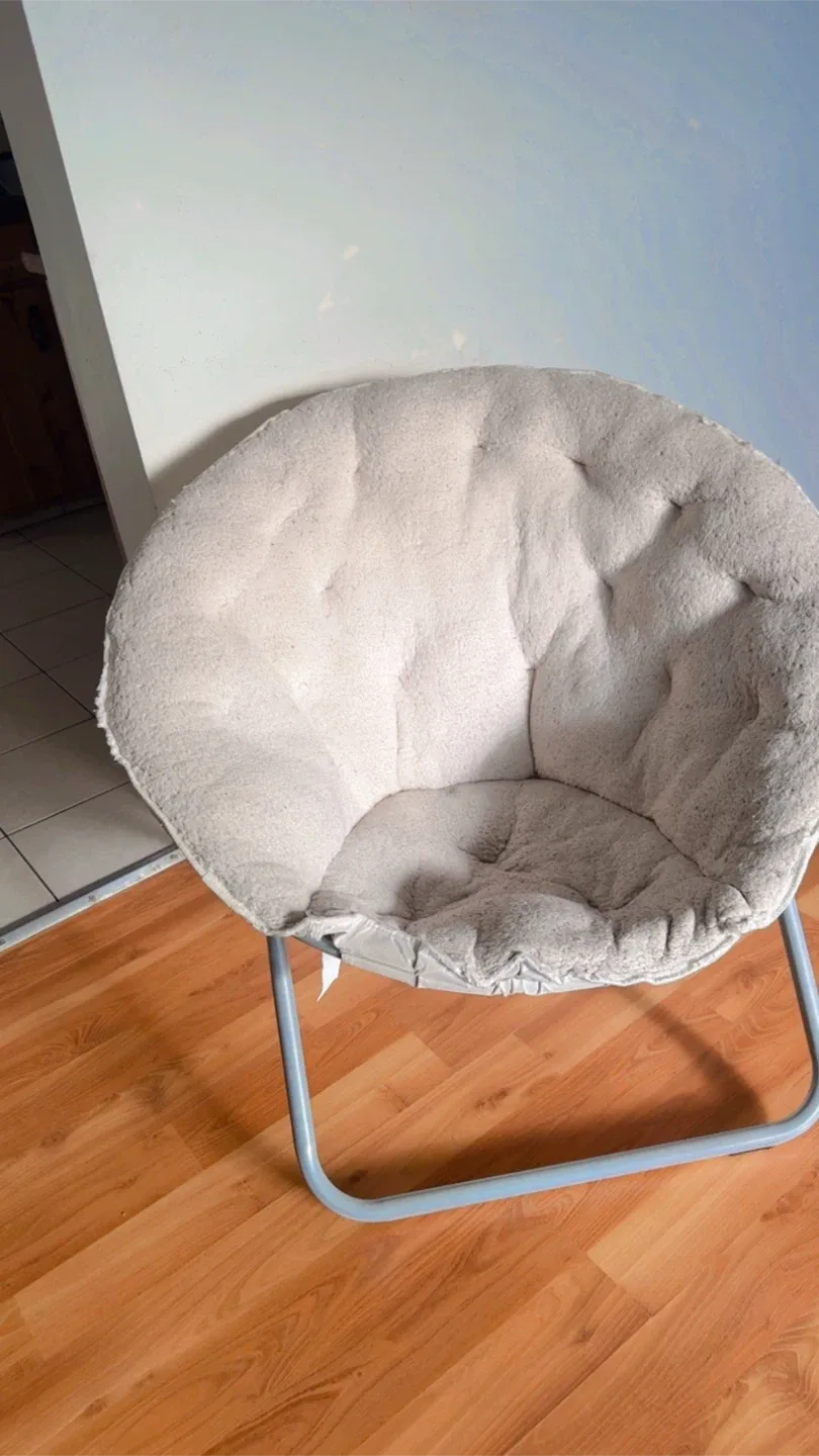 Grey Faux Fur Saucer Chair image indicator(2)