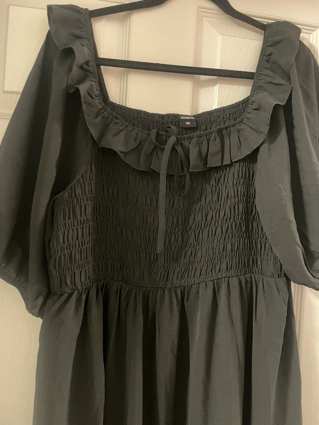 NEW! Black Ruffle Dress, Size 1XL image indicator(3)