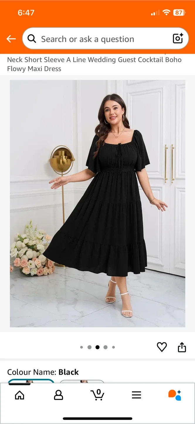 NEW! Black Ruffle Dress, Size 1XL