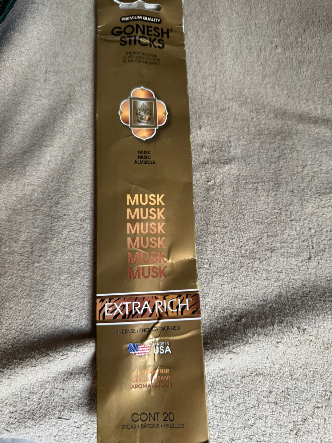 Gonesh Musk Incense Sticks - 10 Count