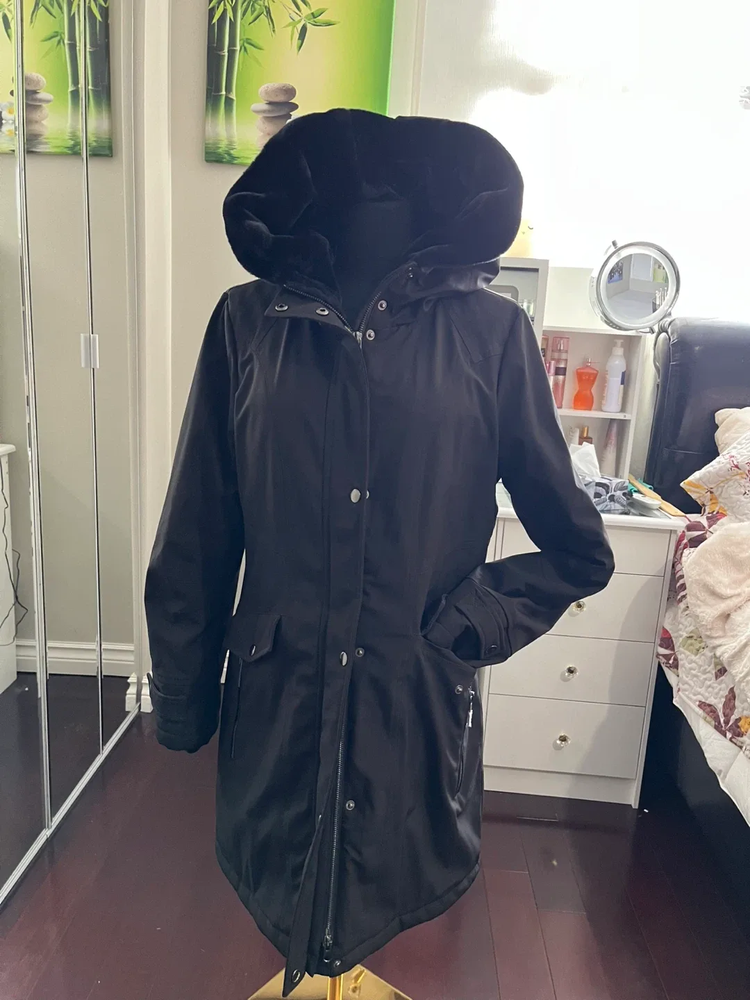 Black Winter Coat with Hood