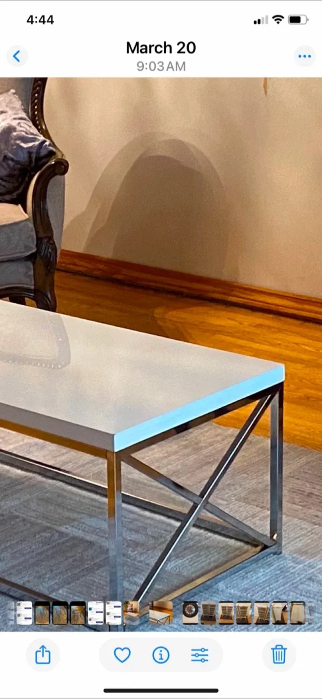 Chrome & White Coffee Table image indicator(2)