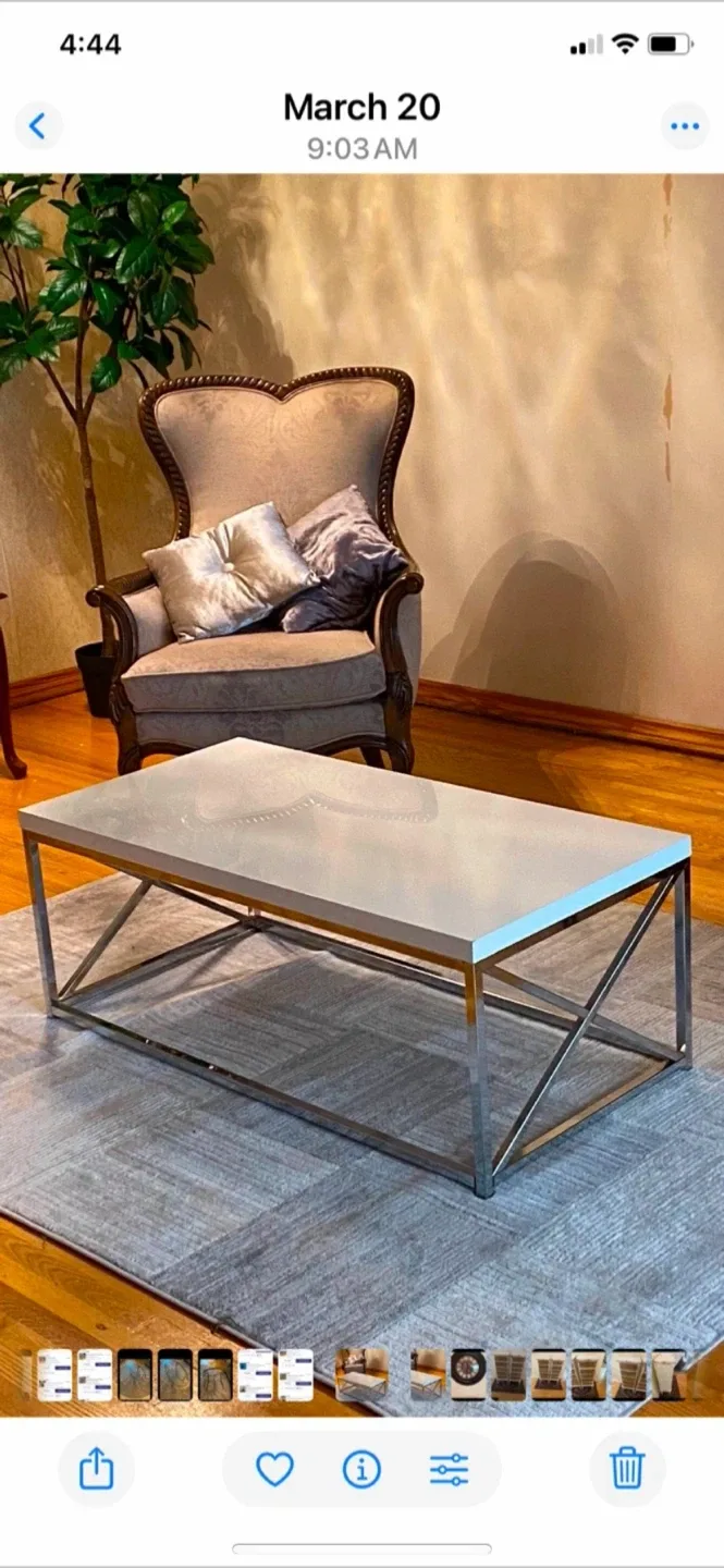 Chrome & White Coffee Table