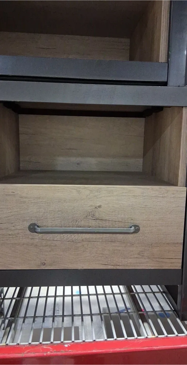 Wooden Shelf with Metal Frame