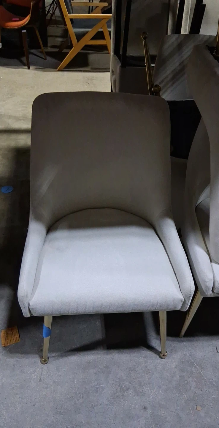 Upholstered Dining Chair with Gold Legs