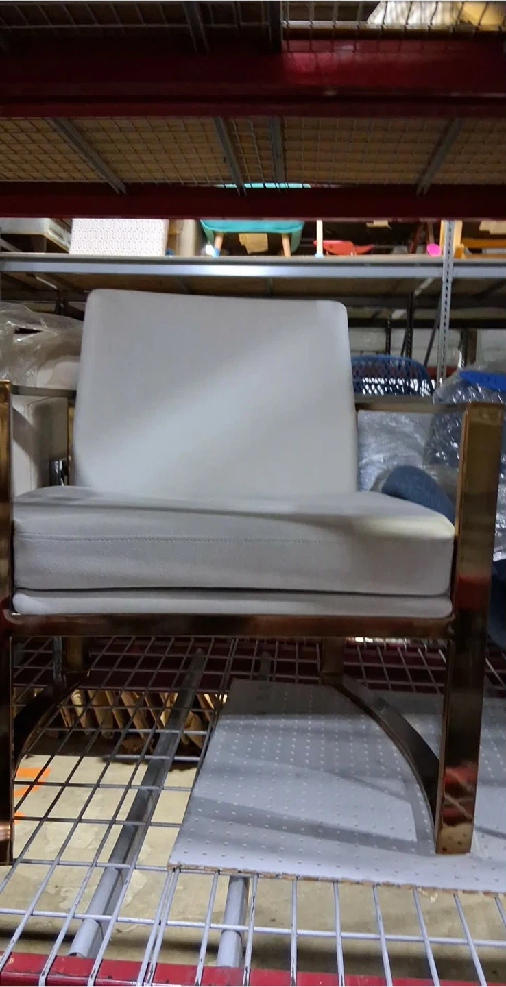 White & Gold Accent Chair