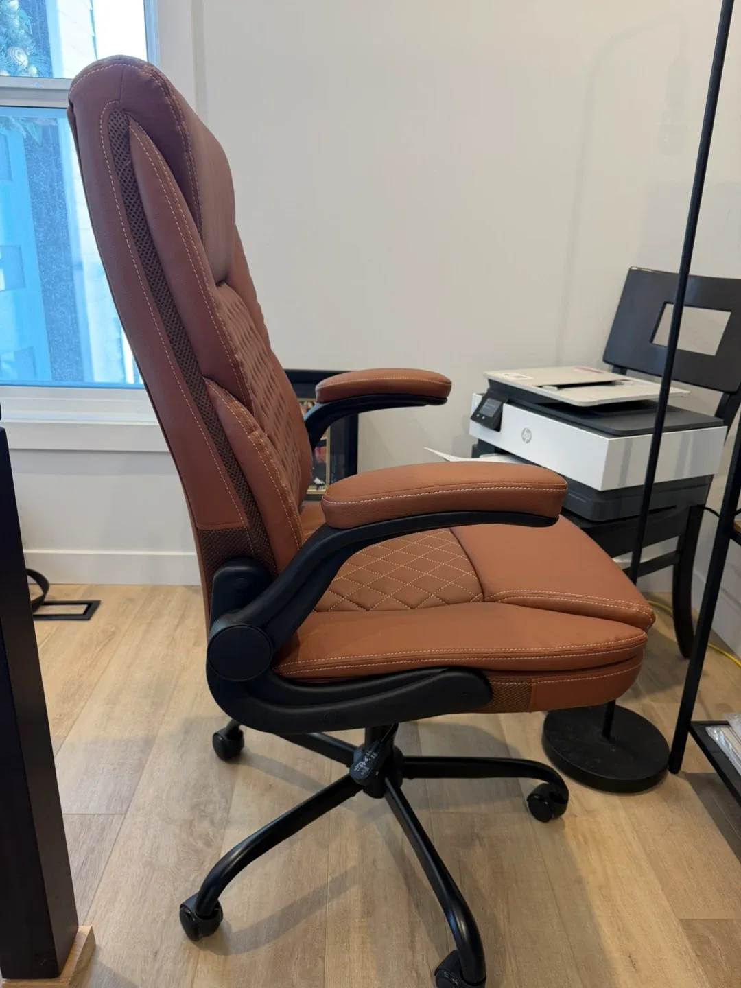 Brown Leather Office Chair image indicator(2)