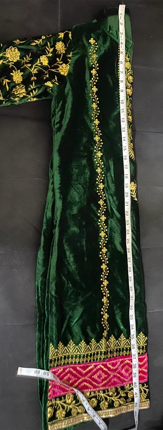Green Velvet Embroidered Salwar Kameez Suit - photo 4