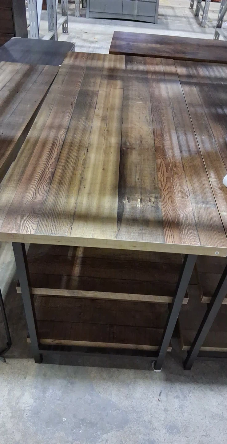 Wooden Table with Metal Legs and desk!