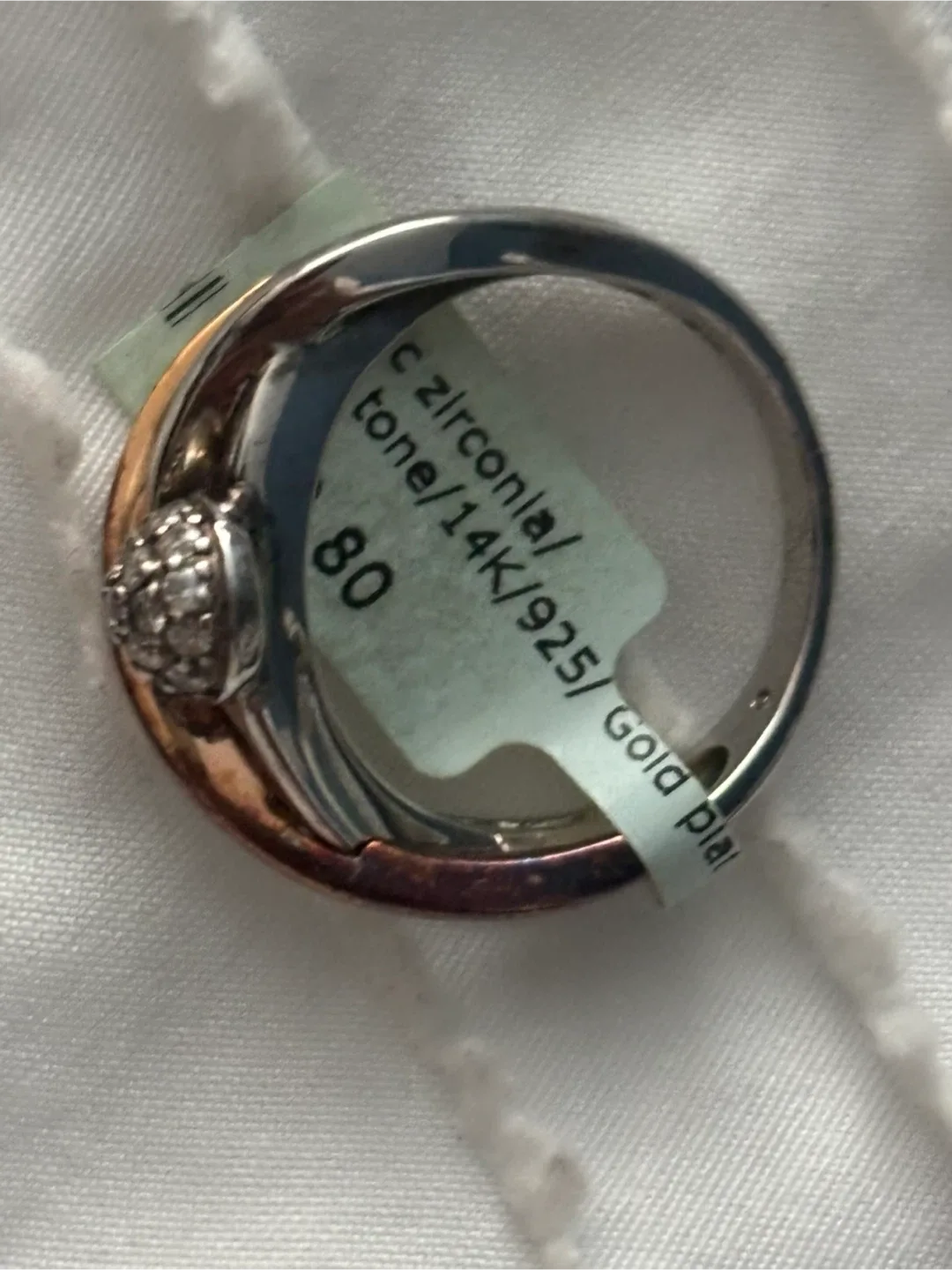 Designer Ring with Zirconia, 14K plated/925 Gold Plated, Size 8 image indicator(2)