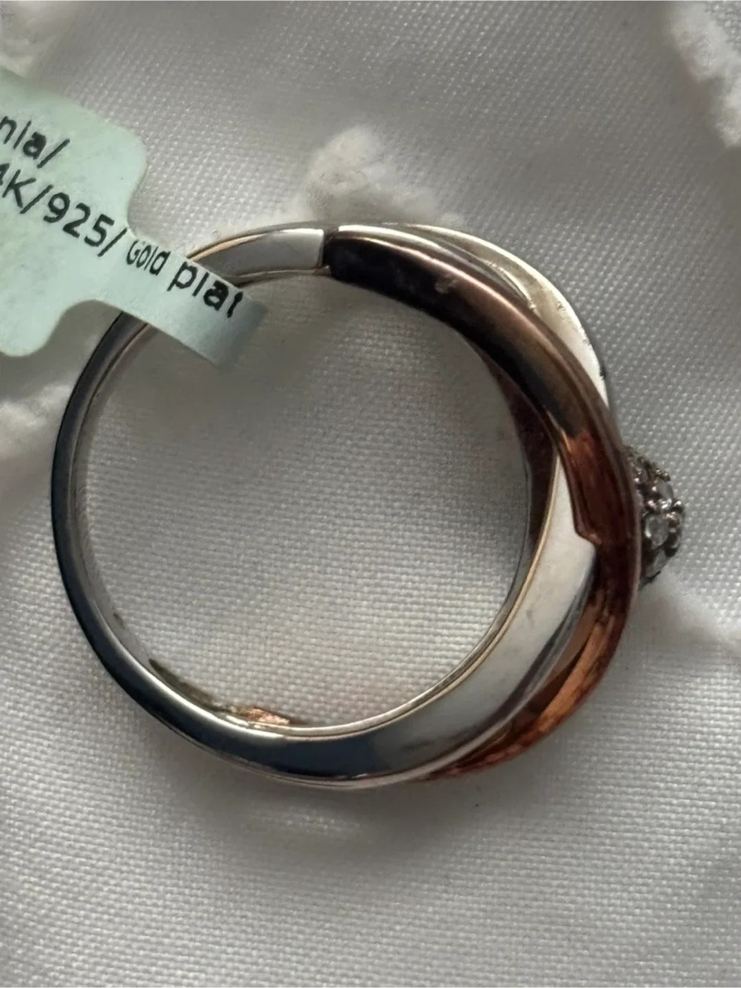 Designer Ring with Zirconia, 14K plated/925 Gold Plated, Size 8 image indicator(4)