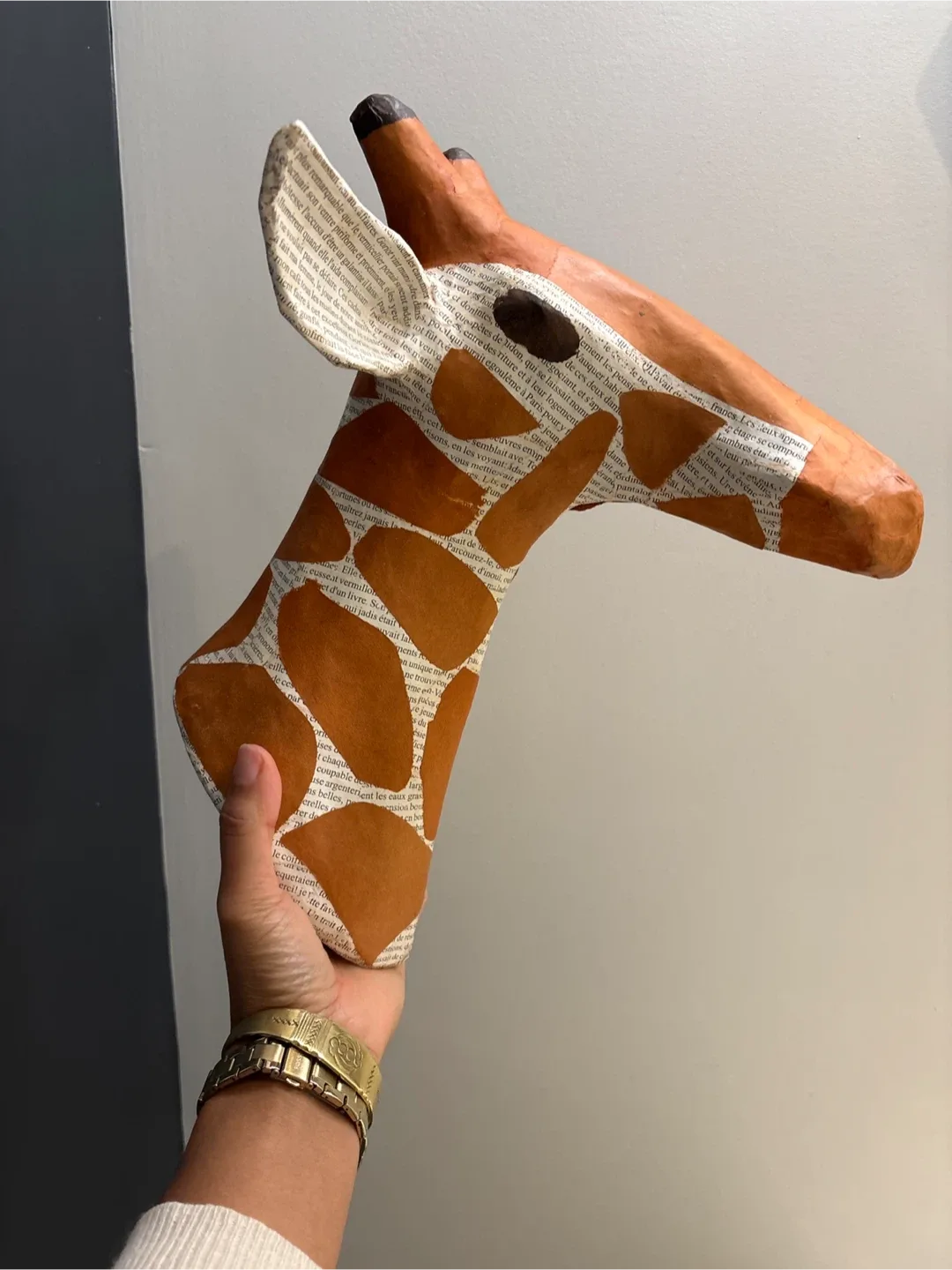 Giraffe Head Paper Mache Decoration from Anthropologie