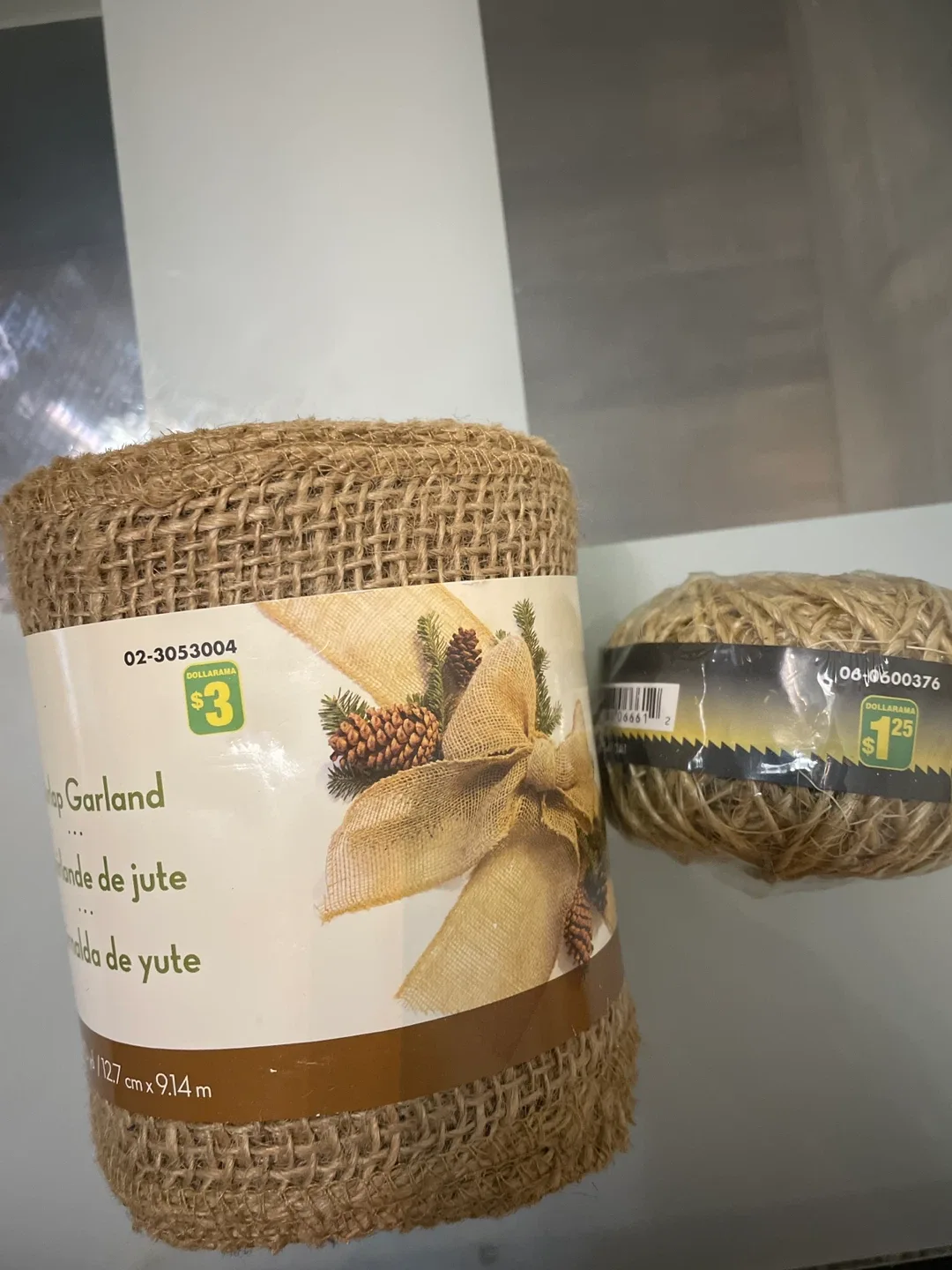 Dollarama Burlap Garland & Duramax Ficcelle Sisal