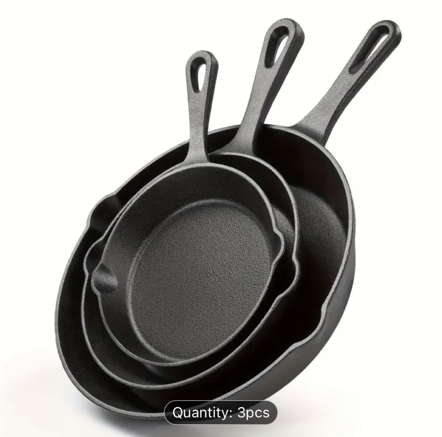 Brand New-Cast Iron Skillet Set - 3 Pieces