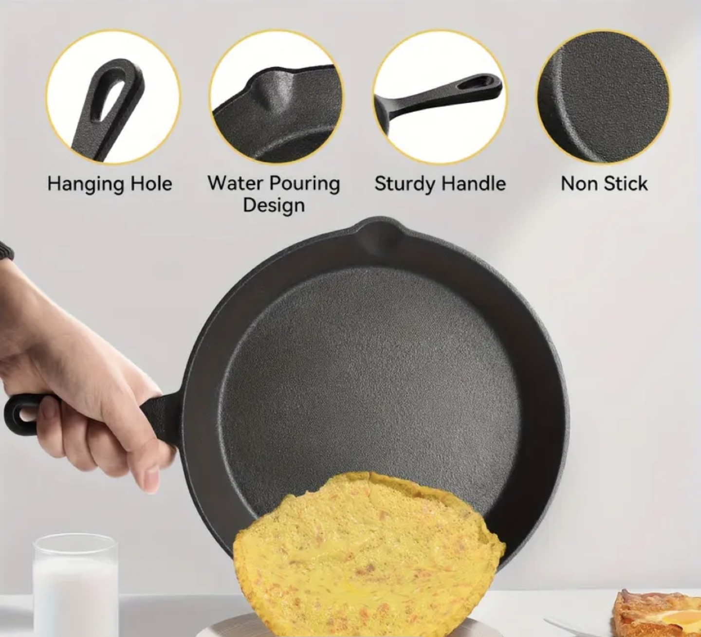 Brand New-Cast Iron Skillet Set - 3 Pieces - photo 3