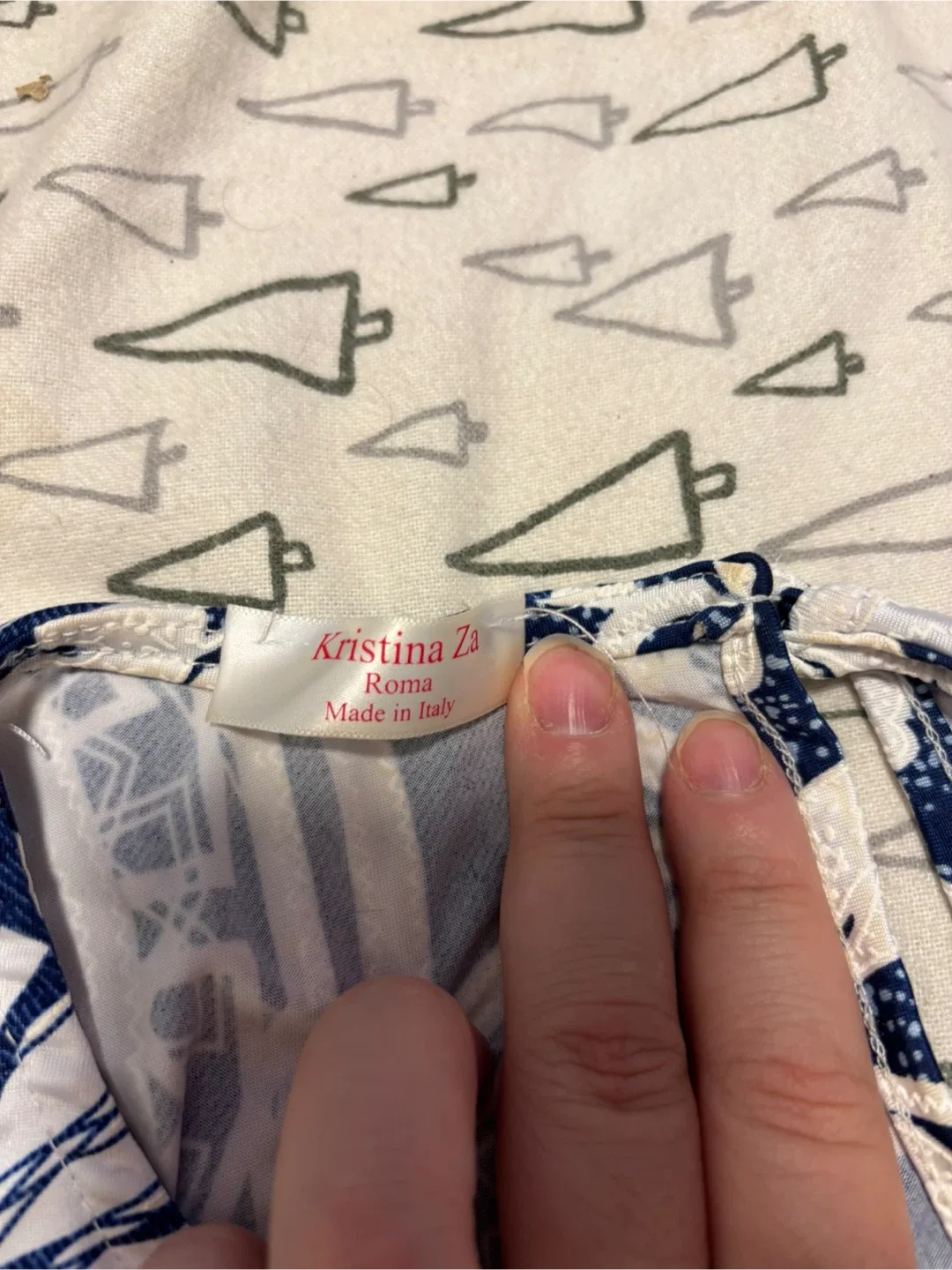 Kristina Za Blue & White Patterned Dress image indicator(3)