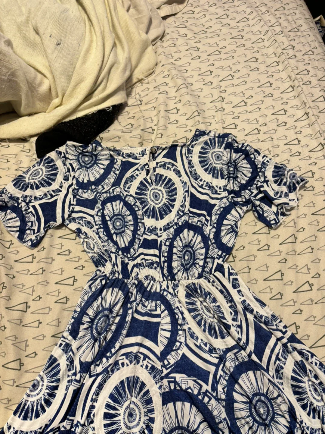 Kristina Za Blue & White Patterned Dress image indicator(2)