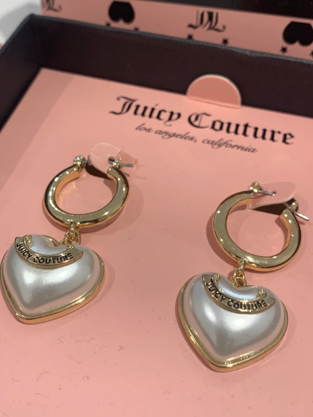 🩷 Juicy Couture Heart Drop Earrings - New in Box! 🩷 - photo 3