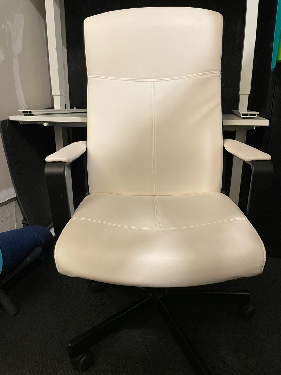 White Office Chair and Desk