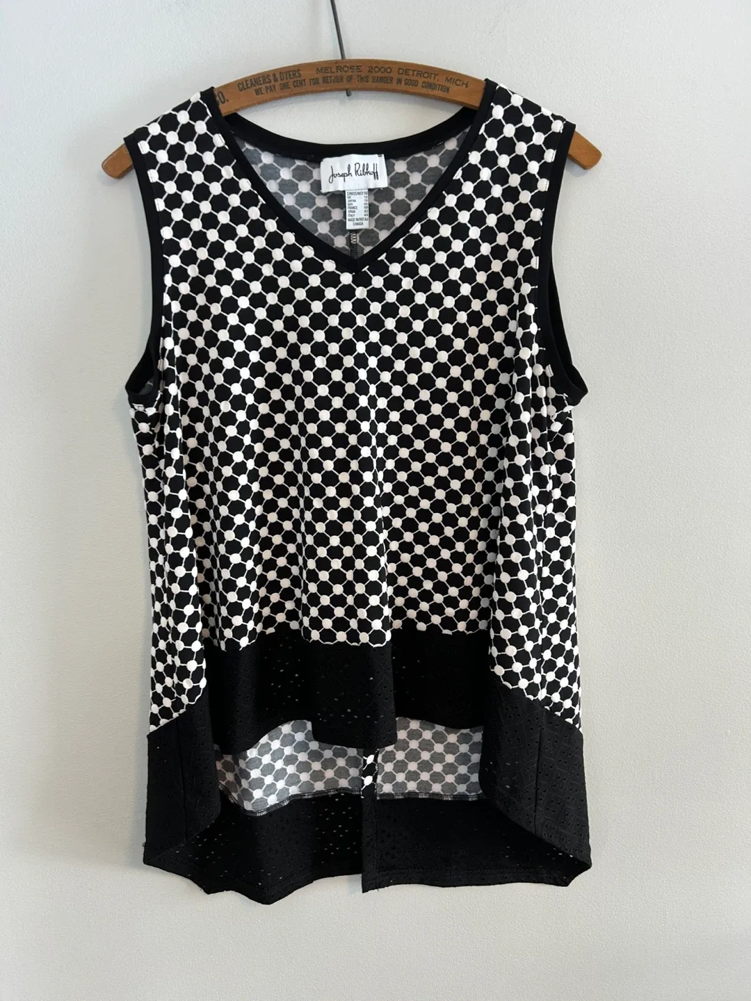 Joseph Ribkoff Black & White Tank Top - Size 10