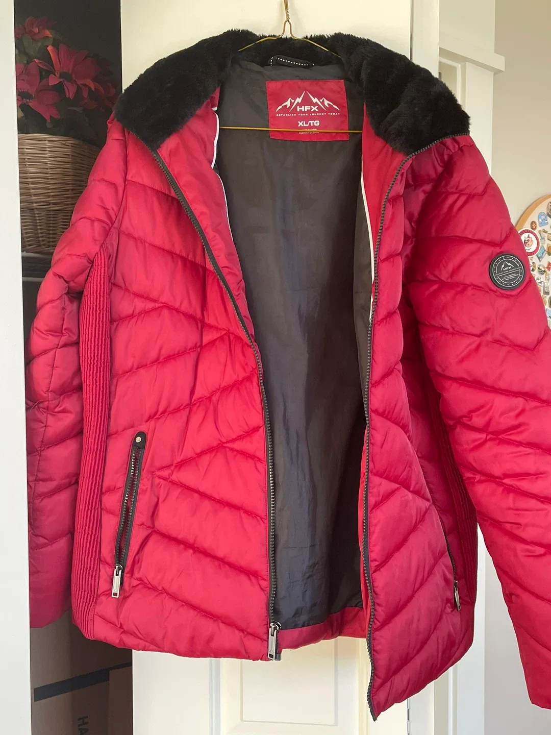 HFX Red Puffer Jacket XL/TG