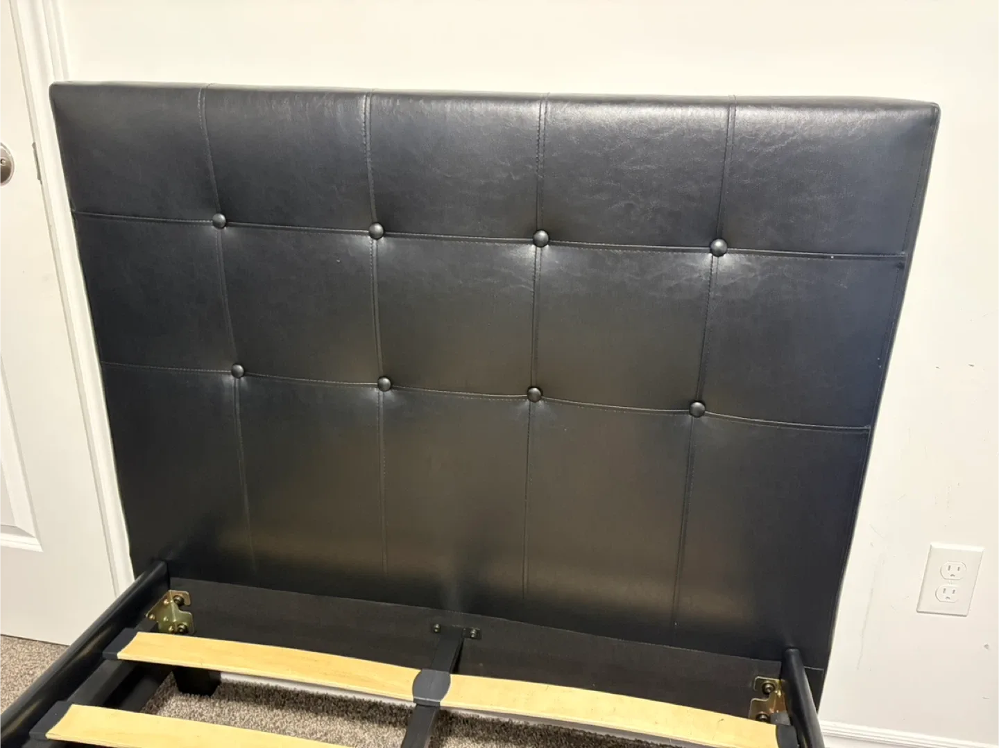 Black Faux Leather Platform Bed Frame image indicator(6)