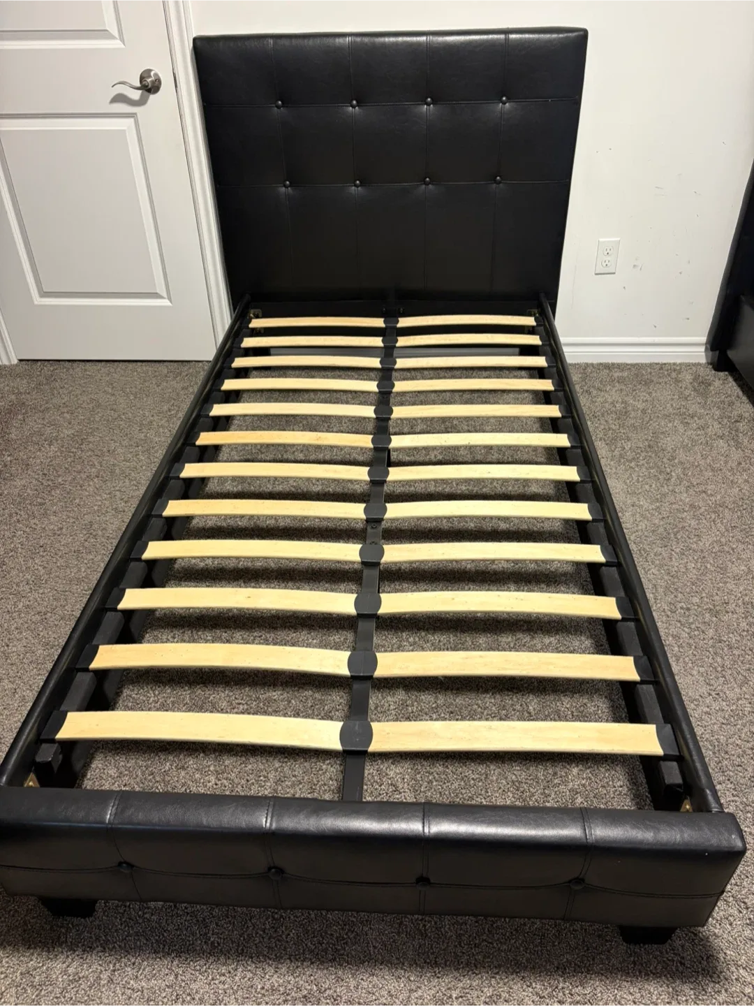 Black Faux Leather Platform Bed Frame image indicator(3)